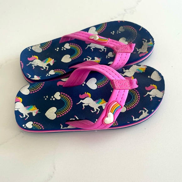 Girl Sandal Flip Flops Unicorn size 11-12 - Picture 5 of 8